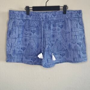 Vineyard Vines Blue Coastal Printed Cotton Pull-on Shorts - Size XL
